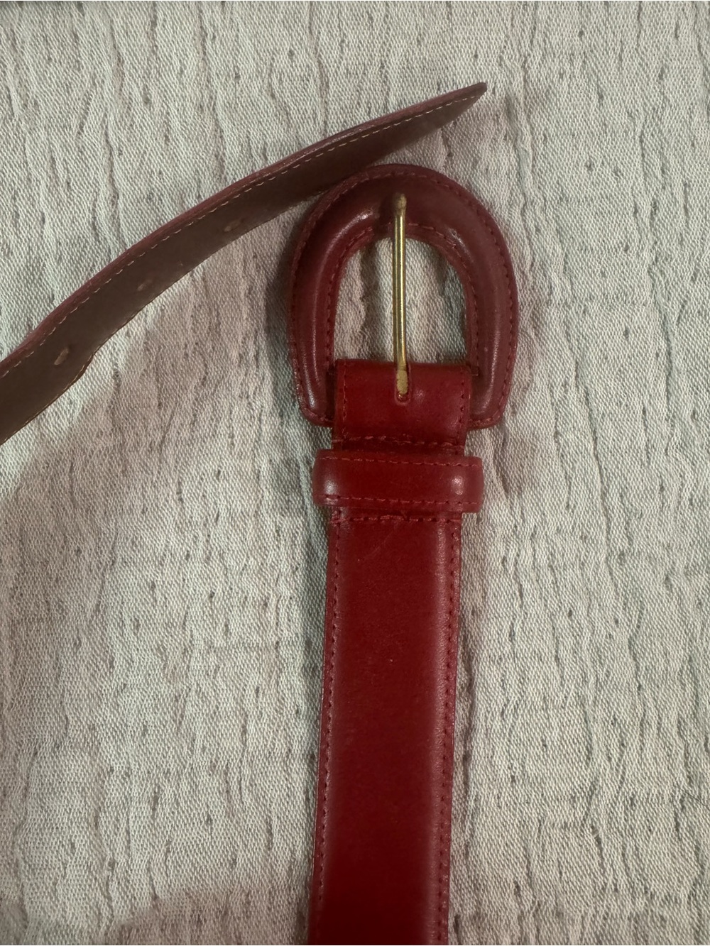 VTG Coach Red Burnished Cowhide Leather Belt #3901 Size Medium - Picture 7 of 9